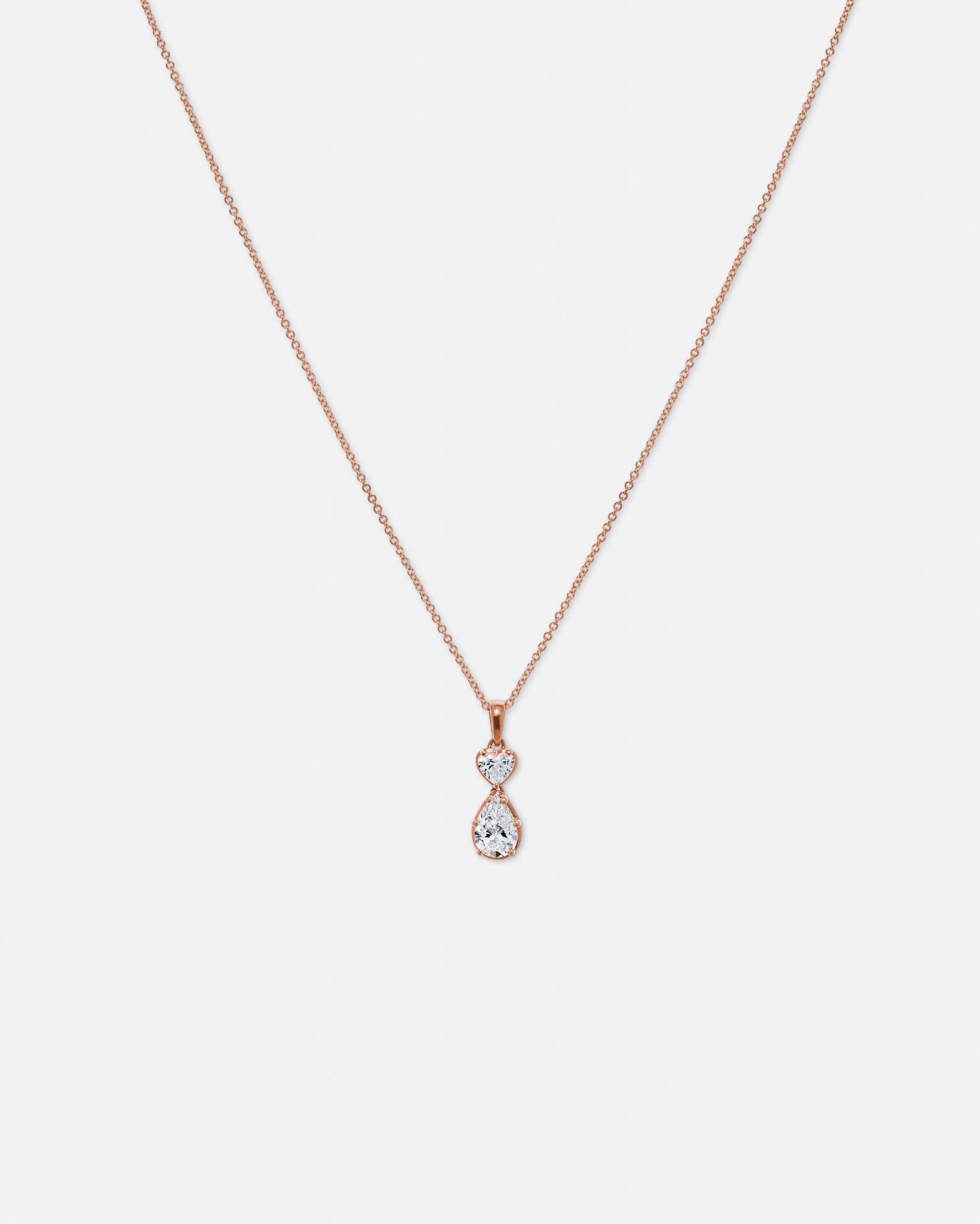 Drop Heart Teardrop Pendant Necklace (1.6 CTW)