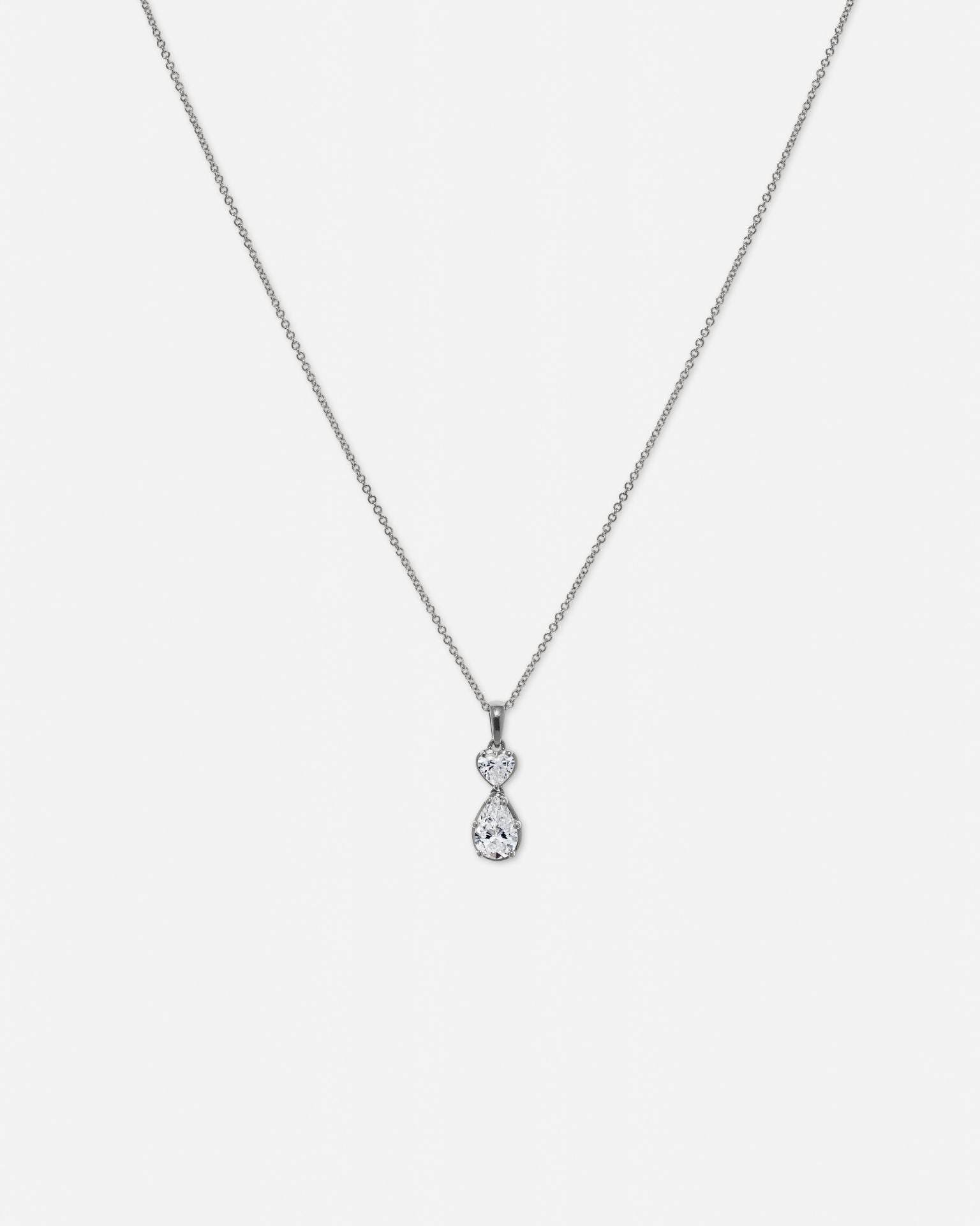 Drop Heart Teardrop Pendant Necklace (1.6 CTW)